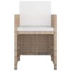 vidaXL Ensemble à manger d'extérieur avec coussins 5 pcs Rotin Beige