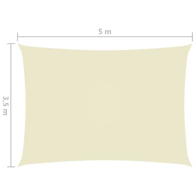vidaXL Voile de parasol Tissu Oxford rectangulaire 3,5x5 m Crème