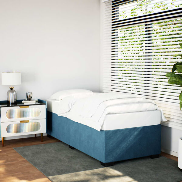 vidaXL Cadre de lit sans matelas bleu 90x190 cm velours