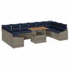vidaXL Ensemble de canap&eacute; de jardin 11 pcs Gris Poly rotin