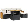 vidaXL Salon de jardin 6 pcs avec coussins noir r&eacute;sine tress&eacute;e
