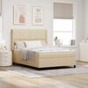 vidaXL Lit &agrave; ressort LED avec matelas Cr&egrave;me 160 x 200 cm tissu