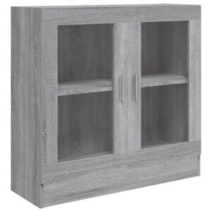 vidaXL Armoire &agrave; vitrine Sonoma gris 82,5x30,5x80 cm Bois d'ing&eacute;nierie