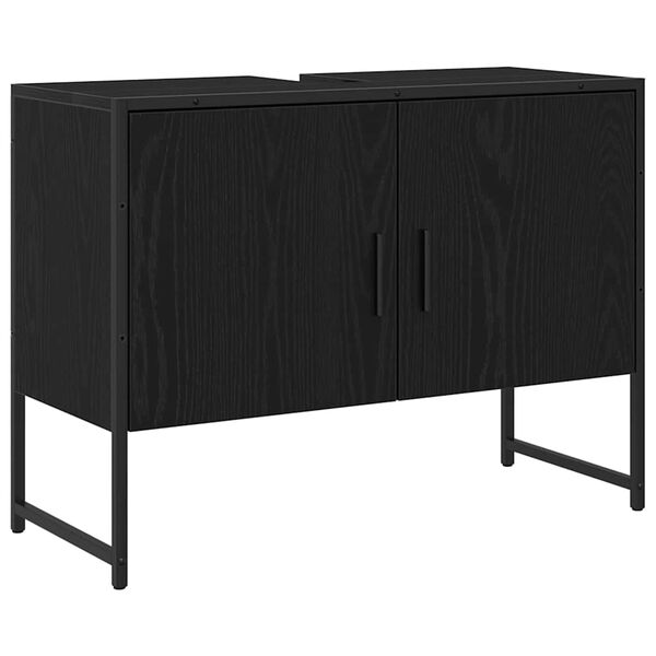 vidaXL Meuble de Lavabo de Salle de Bain Ch&ecirc;ne noir 80 x 30 x 60 cm