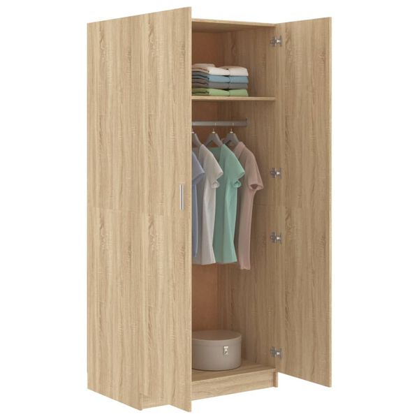 vidaXL Garde-robe Ch&ecirc;ne sonoma 80x52x180 cm Bois d&rsquo;ing&eacute;nierie