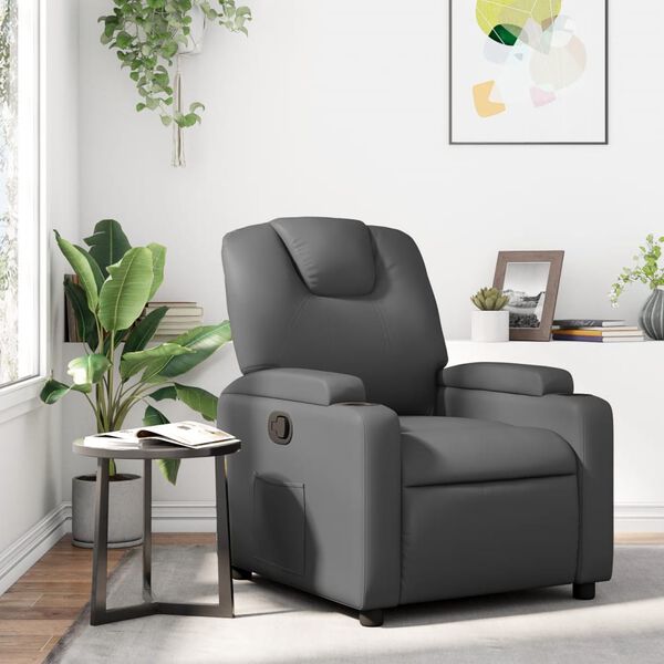 vidaXL Fauteuil inclinable gris similicuir
