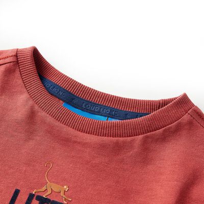 T-shirt enfants à manches longues rouge brûlé 104