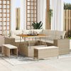 vidaXL Ensemble de canap&eacute; de jardin avec coussin 8 pcs Beige et cr&egrave;me