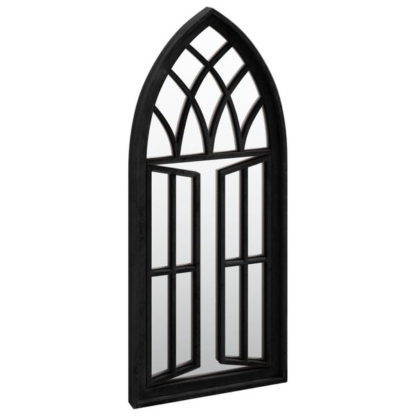 vidaXL Miroir de jardin Noir 70x30 cm Fer pour utilisation ext&eacute;rieure