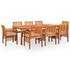 vidaXL Ensemble &agrave; manger d'ext&eacute;rieur 9 pcs et coussins Acacia solide
