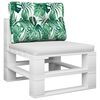 vidaXL Coussin de palette motif de feuilles 50x40x12 cm tissu