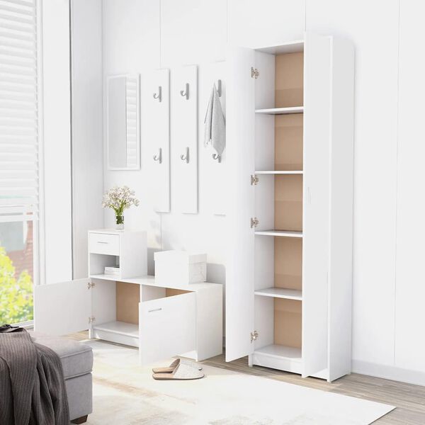 vidaXL Garde-robe de couloir Blanc 55x25x189 cm Bois d'ing&eacute;nierie