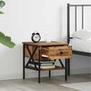 vidaXL Table de chevet avec tiroir 2 pcs Bois ancien 40 x 42 x 45 cm