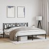 vidaXL Cadre de lit m&eacute;tal sans matelas et t&ecirc;te de lit noir 180x200 cm