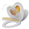 vidaXL Sièges de toilette et couvercles 2 pcs Plastique Blanc et jaune