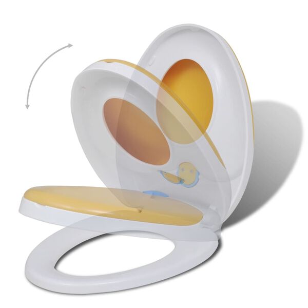 vidaXL Sièges de toilette et couvercles 2 pcs Plastique Blanc et jaune