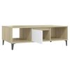 vidaXL Table basse blanc chêne sonoma 103,5x60x35 cm bois d'ingénierie