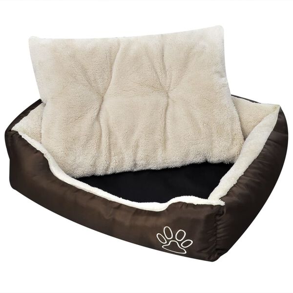 vidaXL Lit chaud pour chiens avec coussin rembourr&eacute; Taille M