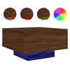 vidaXL Table basse avec lumi&egrave;res LED ch&ecirc;ne marron 55x55x31 cm