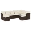 vidaXL Salon de jardin avec coussins 9 pcs marron r&eacute;sine tress&eacute;e