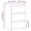 vidaXL Tables de chevet 2 pcs Gris b&eacute;ton 40x35x62,5 cm Agglom&eacute;r&eacute;