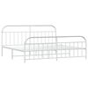 vidaXL Cadre de lit m&eacute;tal sans matelas et pied de lit blanc 200x200 cm