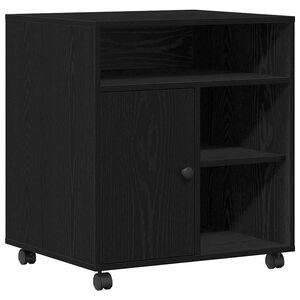 vidaXL Support d'imprimante avec stockage Chêne noir 60 x 50 x 67 cm