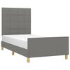 vidaXL Cadre de lit sans matelas gris fonc&eacute; 100x200 cm tissu