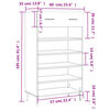vidaXL Armoire &agrave; chaussures noir 60x35x105 cm bois d'ing&eacute;nierie