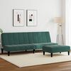 vidaXL Canap&eacute;-lit &agrave; 2 places avec repose-pied vert fonc&eacute; velours