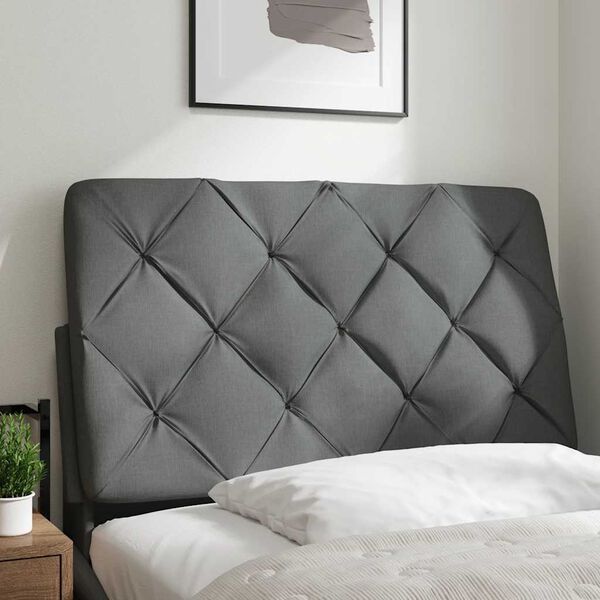 vidaXL Coussin de t&ecirc;te de lit gris fonc&eacute; 80 cm tissu