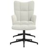 vidaXL Chaise de relaxation avec tabouret Blanc cr&egrave;me Velours