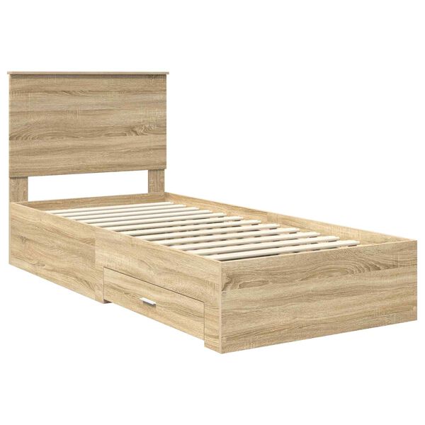 vidaXL Cadre de lit Ch&ecirc;ne Sonoma 90 x 200 cm Bois d'ing&eacute;nierie