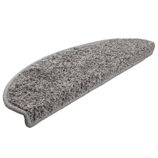 vidaXL Tapis d'escalier 30 pi&egrave;ces 65 x 21 x 4 cm Gris Demi-rond Grand