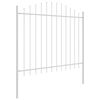 vidaXL Clôture de jardin Blanc 170 x 165 cm Acier enduit de poudre