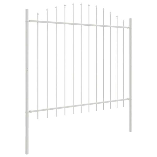 vidaXL Clôture de jardin Blanc 170 x 165 cm Acier enduit de poudre