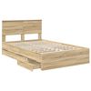 vidaXL Cadre de lit Ch&ecirc;ne Sonoma 135 x 190 cm Bois Ing&eacute;nierie