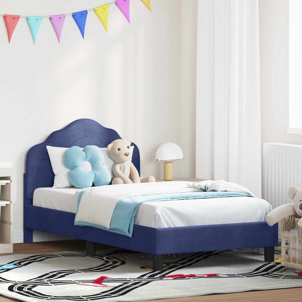 vidaXL Cadre de lit pour enfants avec t&ecirc;te de lit Bleu police