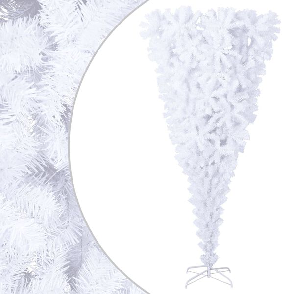 vidaXL Sapin de No&euml;l artificiel renvers&eacute; avec support Blanc 240 cm
