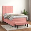 vidaXL Sommier &agrave; lattes de lit avec matelas Rose 90x200 cm Velours