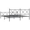 vidaXL Cadre de lit m&eacute;tal sans matelas avec pied de lit noir 180x200cm