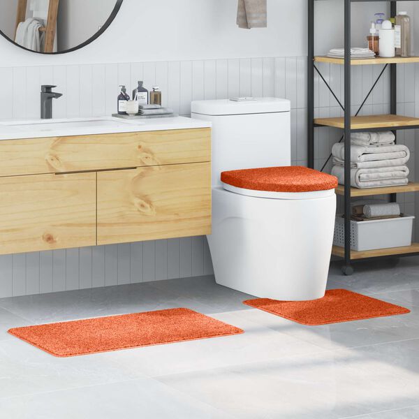 vidaXL Ensemble de tapis de bain antid&eacute;rapants 3 pcs Orange PP