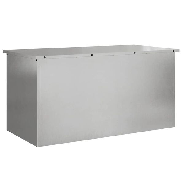 vidaXL Bo&icirc;te de Rangement Ext&eacute;rieure Argent 100 x 50,5 x 50 cm Acier