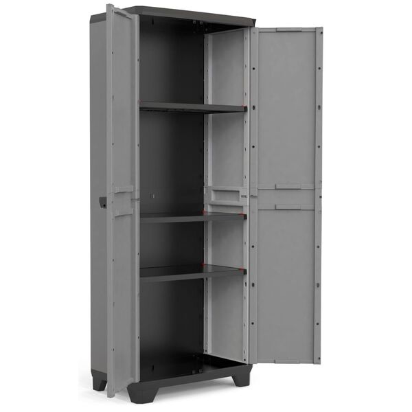 Keter Armoire de rangement avec &eacute;tag&egrave;res Stilo Gris et noir 173 cm