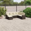 vidaXL Salon de jardin avec coussins 7 pcs marron r&eacute;sine tress&eacute;e