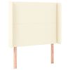 vidaXL T&ecirc;te de lit avec oreilles Cr&egrave;me 93x16x118/128 cm Similicuir