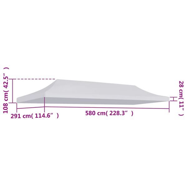 vidaXL Toit de tente de r&eacute;ception 3 x 6 m Blanc