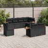vidaXL Salon de jardin 8 pcs avec coussins noir r&eacute;sine tress&eacute;e
