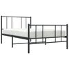 vidaXL Cadre de lit m&eacute;tal sans matelas avec pied de lit noir 75x190 cm