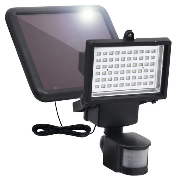 vidaXL Projecteur &agrave; LED solaire de jardin avec capteur noir